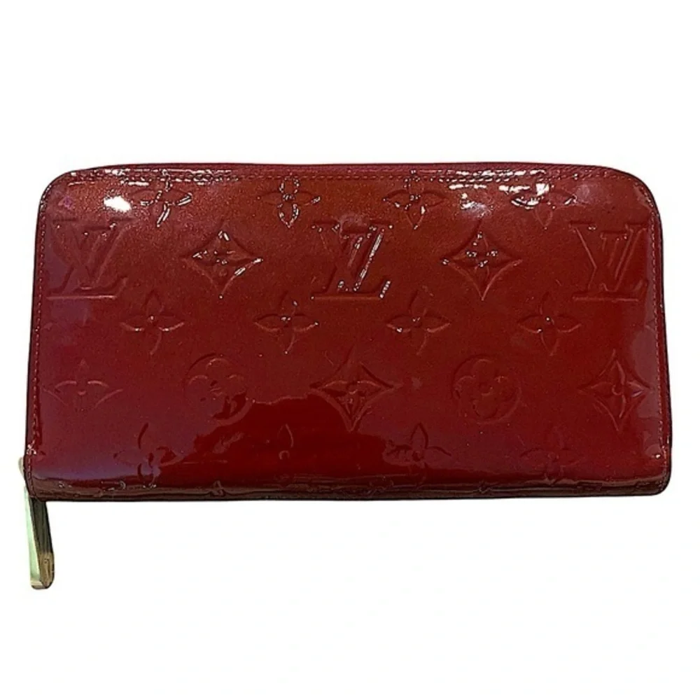 Louis Vuitton Rouge Fauviste Monogram Vernis Leather Zippy Wallet burgundy